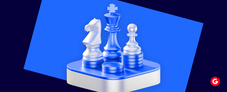 Chess game icon displayed on a blue background, symbolizing strategy and competition.
