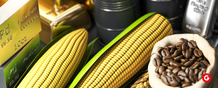A collection of gold, coffee beans, and various items, symbolizing wealth and stability in the context of stablecoins.